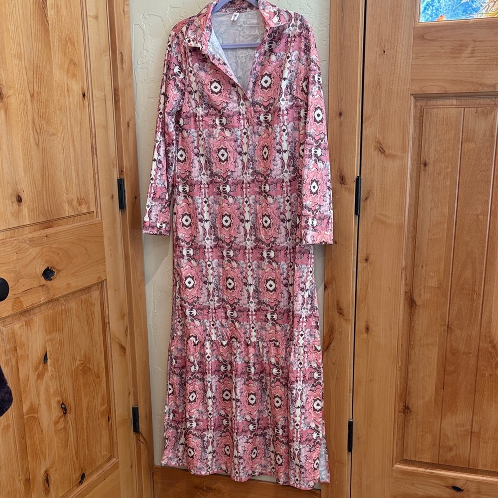 OC Order Plus Maxi Dress Pink Boho Dress Size Medium